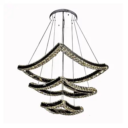 Hanging 3 Layered Square Crystal Chandelier