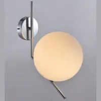 Luxury Chrome Wall Light In White Glass cp23