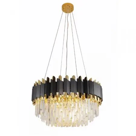 Ceiling Chandelier in Black-Gold