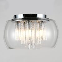 Curved Glass Shade Flush Ceiling Light