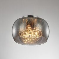 Smoke Glass With Rain Drop Ceiling Flush Light - CP51