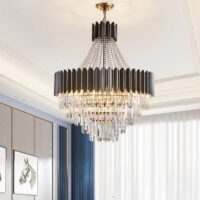 Decorative Pendant Crystal Black And Gold Chandelier