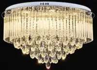 Frosted Crystal Chandelier Flush Mount Round