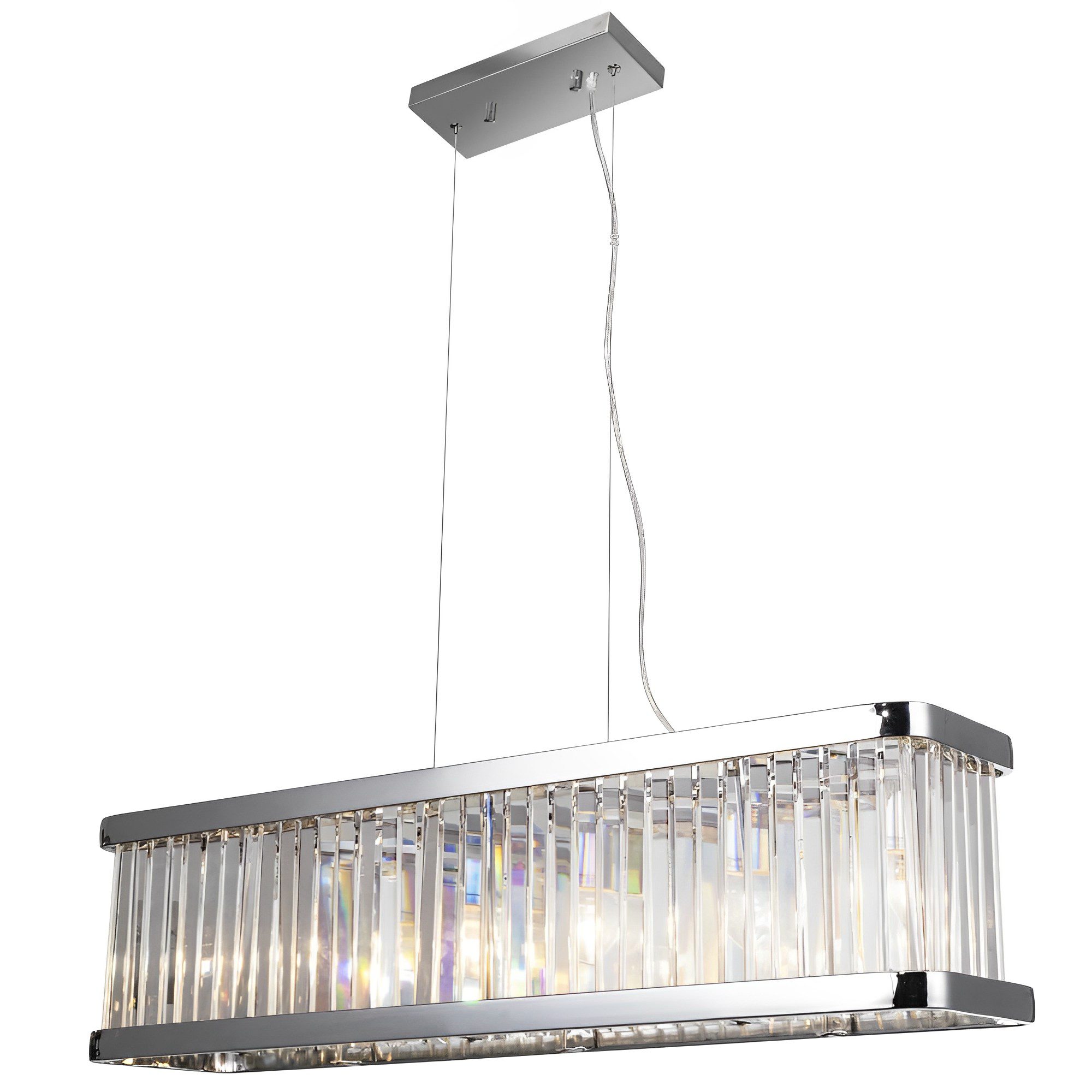 Long Chrome Gold Crystal Chandelier CH259 12 Ecobrite LED