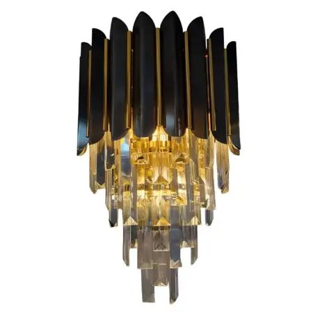 Modern Black 5 Tier Crystal Wall Light CH249/3C