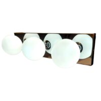 3 white ball chrome wall light