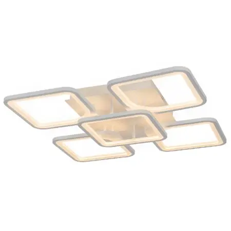 Modern Flush 5 Square White Chandelier CP136