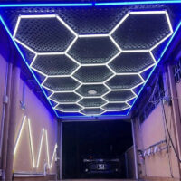 hexagon led blue panel lights
