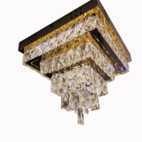 Luxurious Gold Square Crystal Ceiling Light CH48