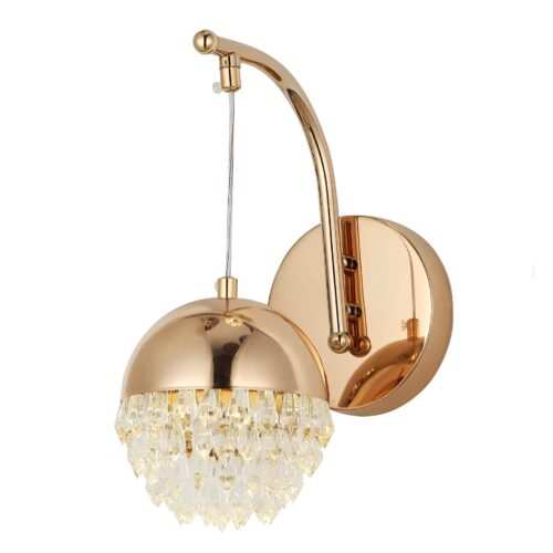 Hanging Crystal Ball Wall Light CH19/1 Rose Gold