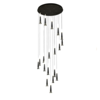 Modern Spiral Black Torch Pendant Chandelier CP194
