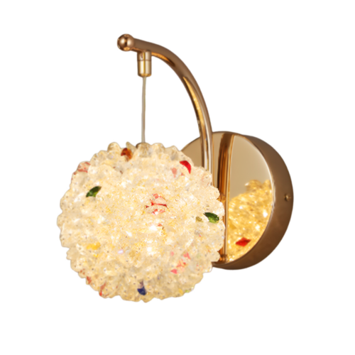 Hanging Crystal Ball Wall Light CH13/1 Gold or Chrome
