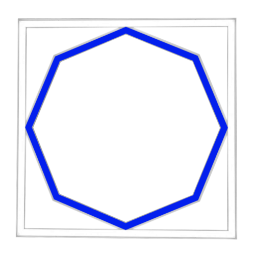 Ultra Bright Octagon Shape LED Ceiling Panel Light – Blue + Coolwhite 600 x 600mm