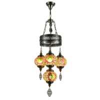 Turkish Moroccan Mosaic 4 Light Pendant Chandelier TUR008/4