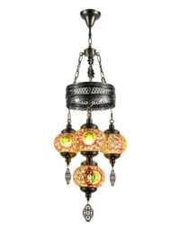 Turkish Moroccan Mosaic 4 Light Pendant Chandelier TUR008/4