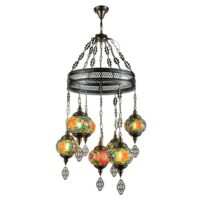 Turkish Moroccan Mosaic 7 Light Pendant Chandelier TUR008/7